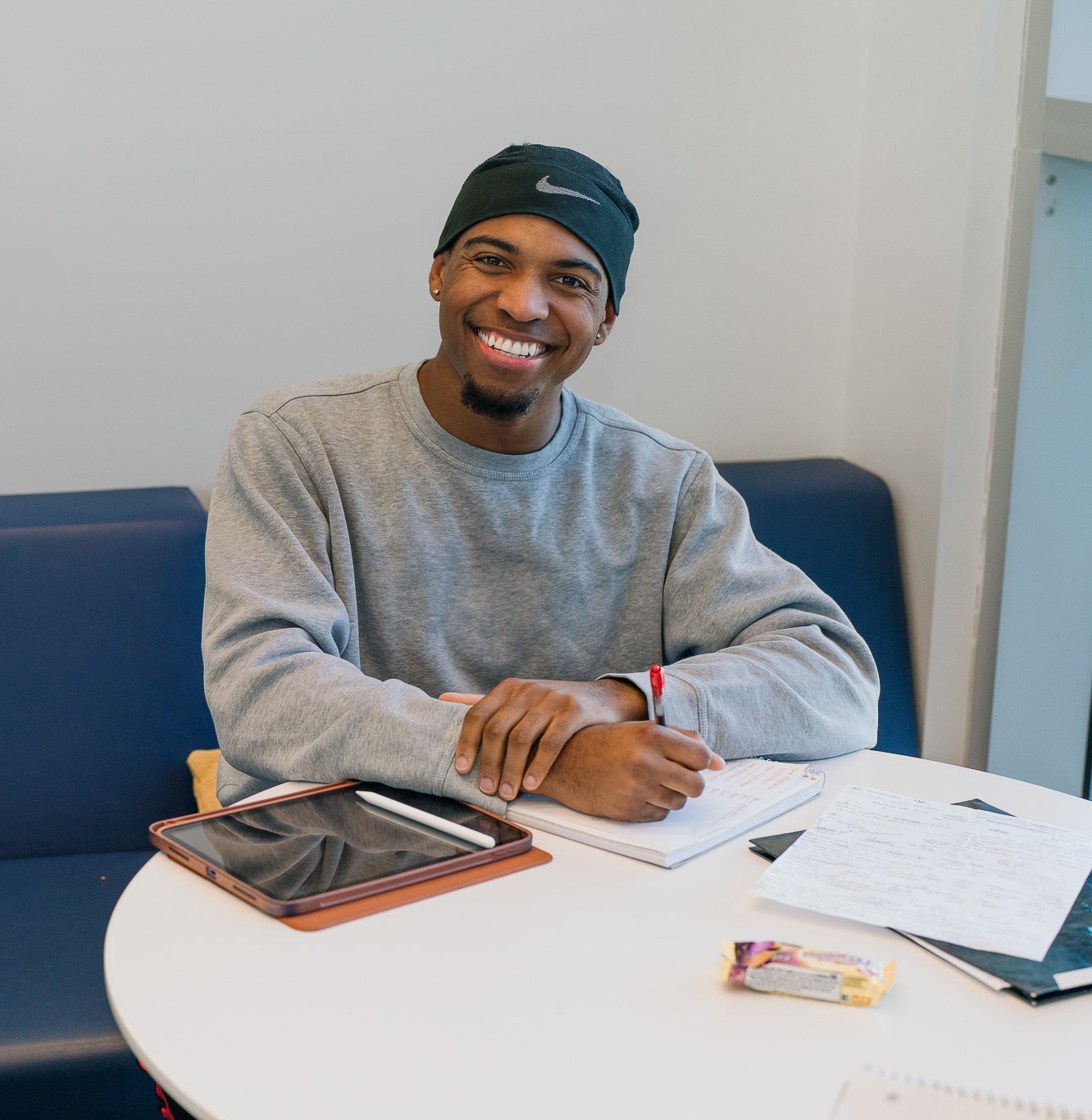 FranU student studying on campus