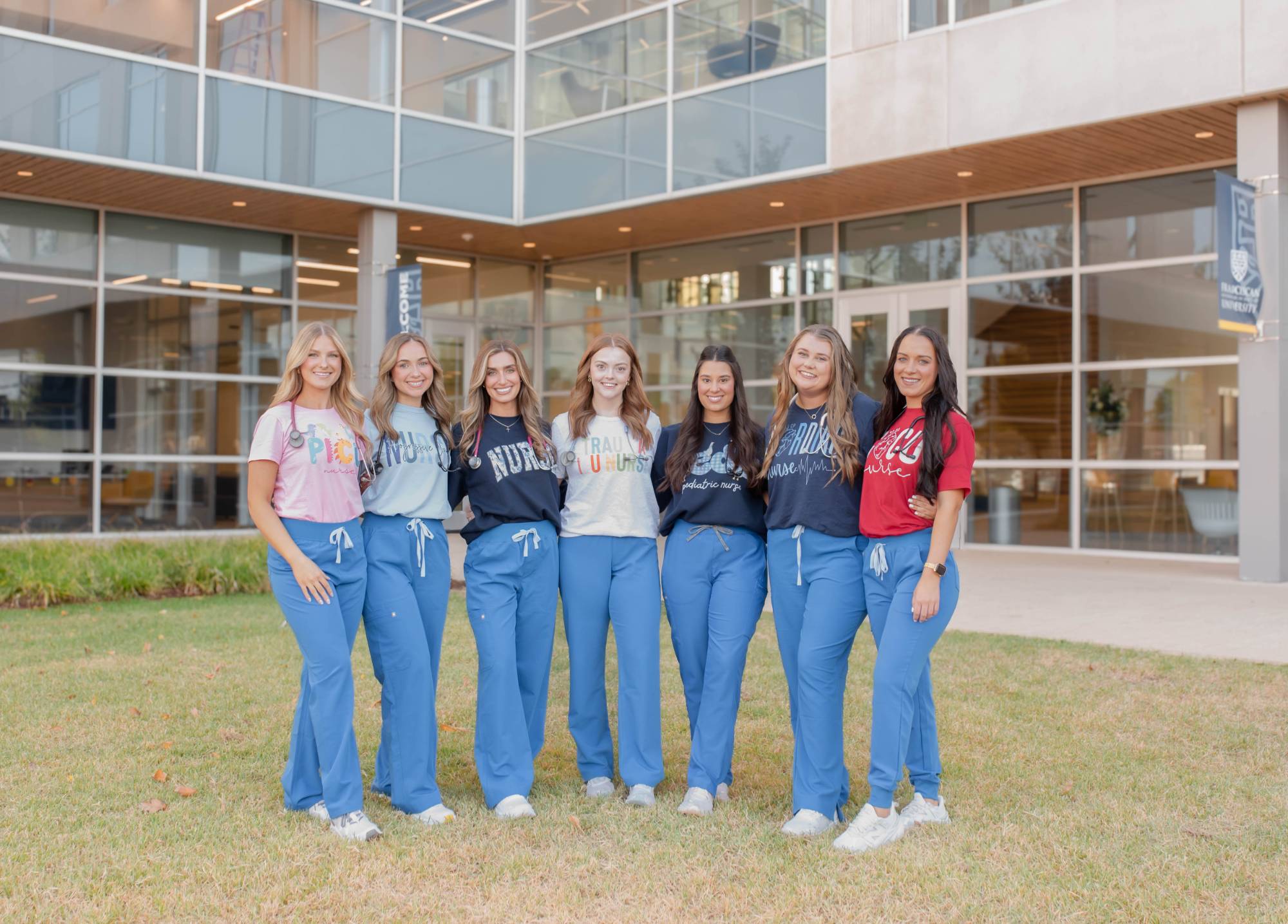 FranU BSN students in front of St. Francis Hall