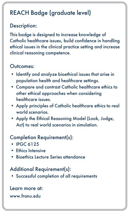 REACH Badge Graduate Requirements