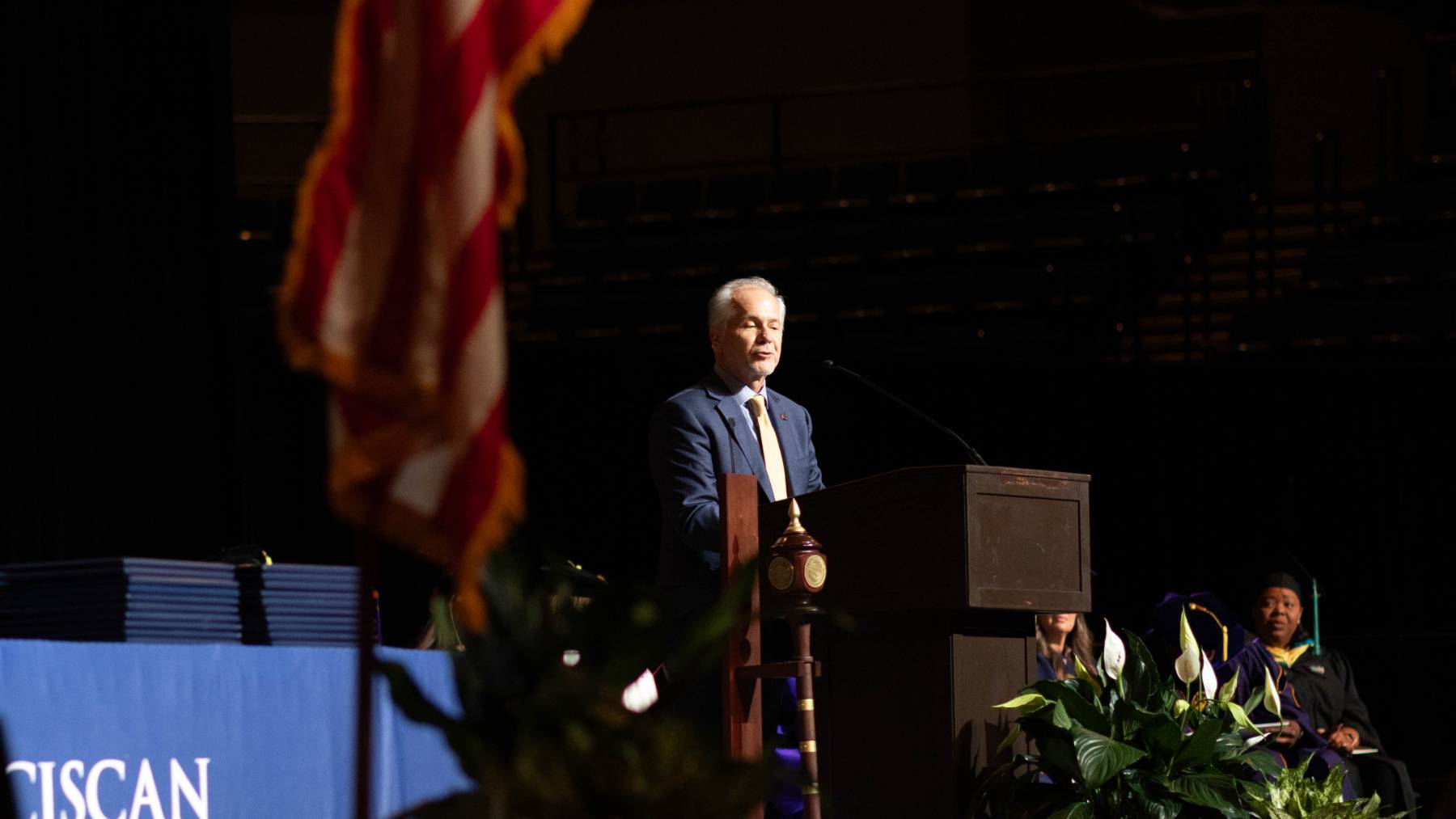 Dan Collard speaking at commencement
